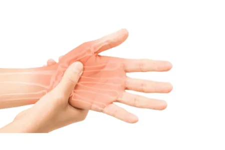 illustration of a boy after a hand surgery